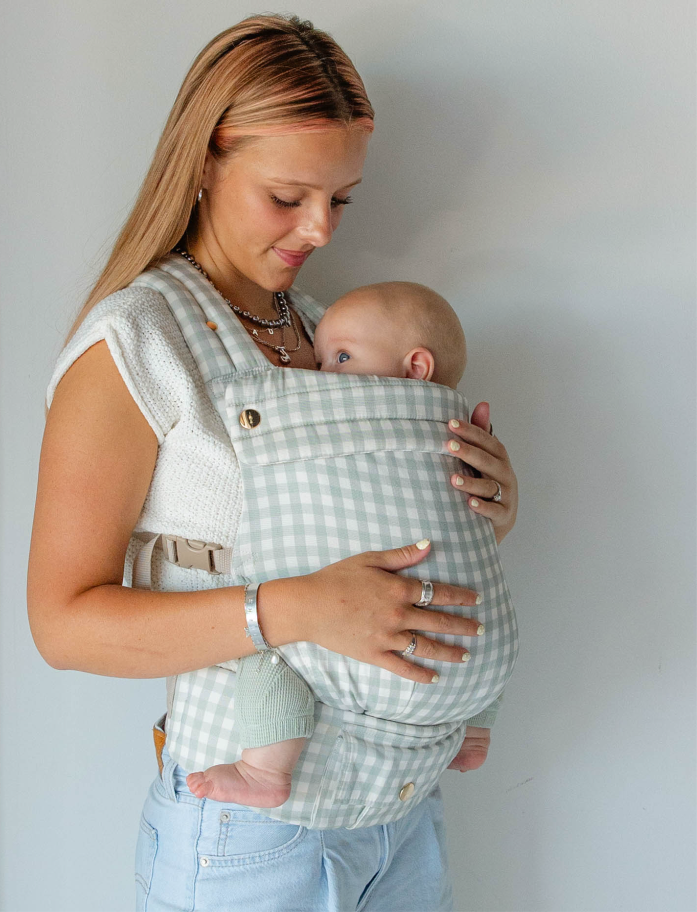 Monroe x Coco Gingham Cotton Baby Carrier (7–35 lbs)