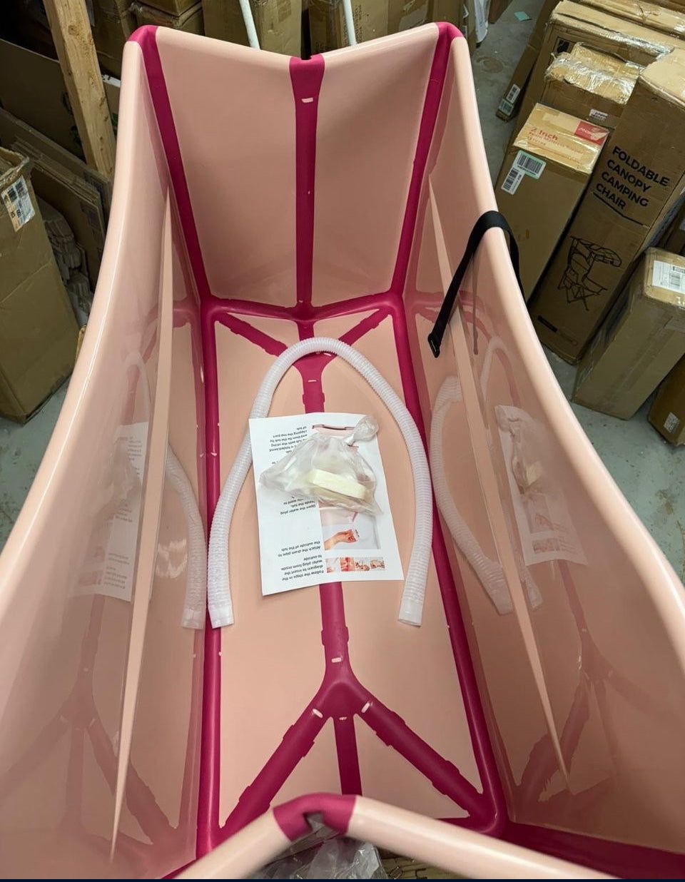 Joyingbaby Large Foldable Bathtub for Toddler Collapsible Baby Bathtub Portable Bath tub Lightweight for Children Twins Petite Adult