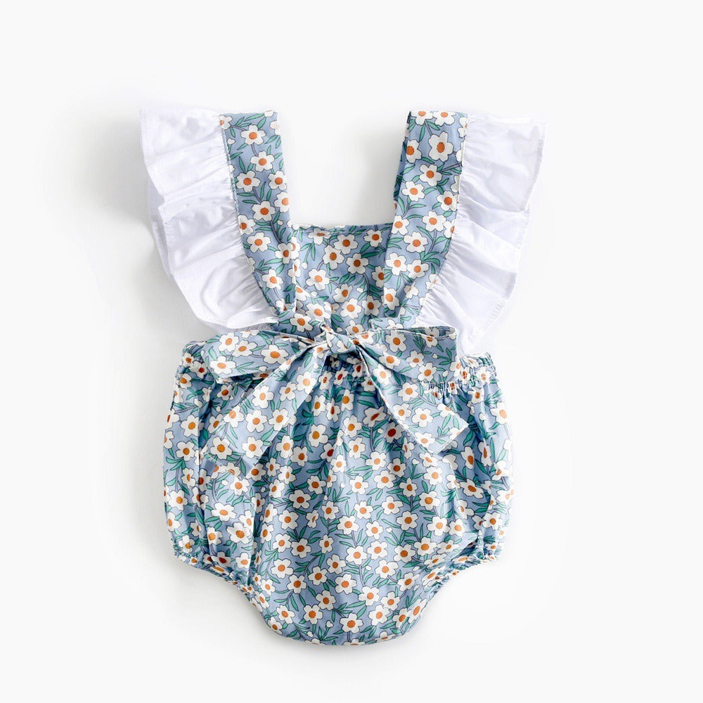 Floral Contrast Baby Jumpsuit