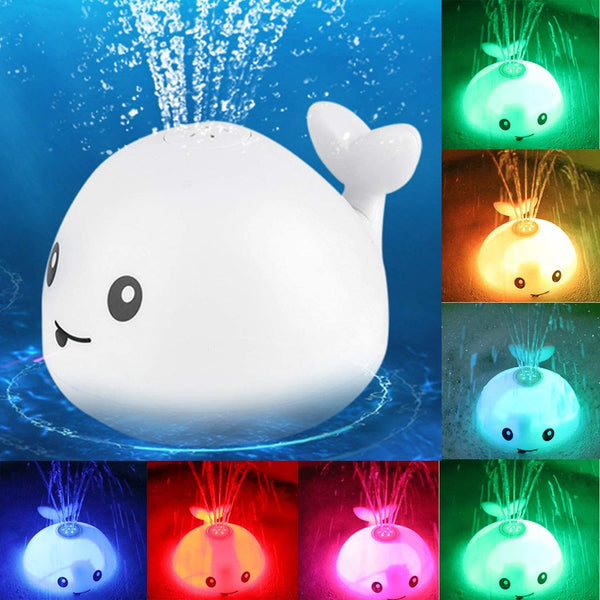 LED Water Spray Whale Toy – Light-Up Baby Bath Toy with Music & Automatic Sensor – Fun Bathtub Sprinkler for Kids