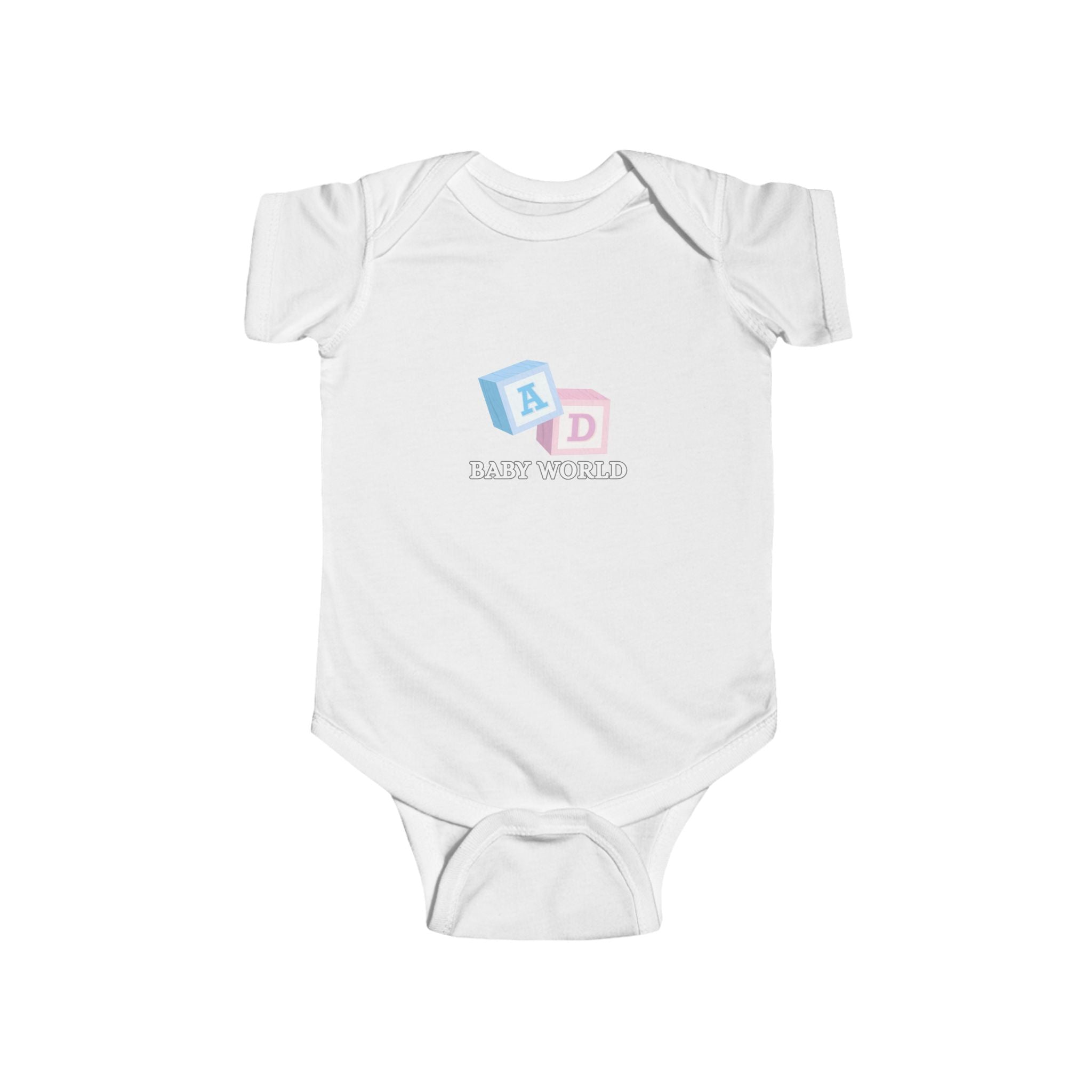 Baby Bodysuit with Pink & Blue Toy Blocks "Kid Tested" - Newborn Shower Gift