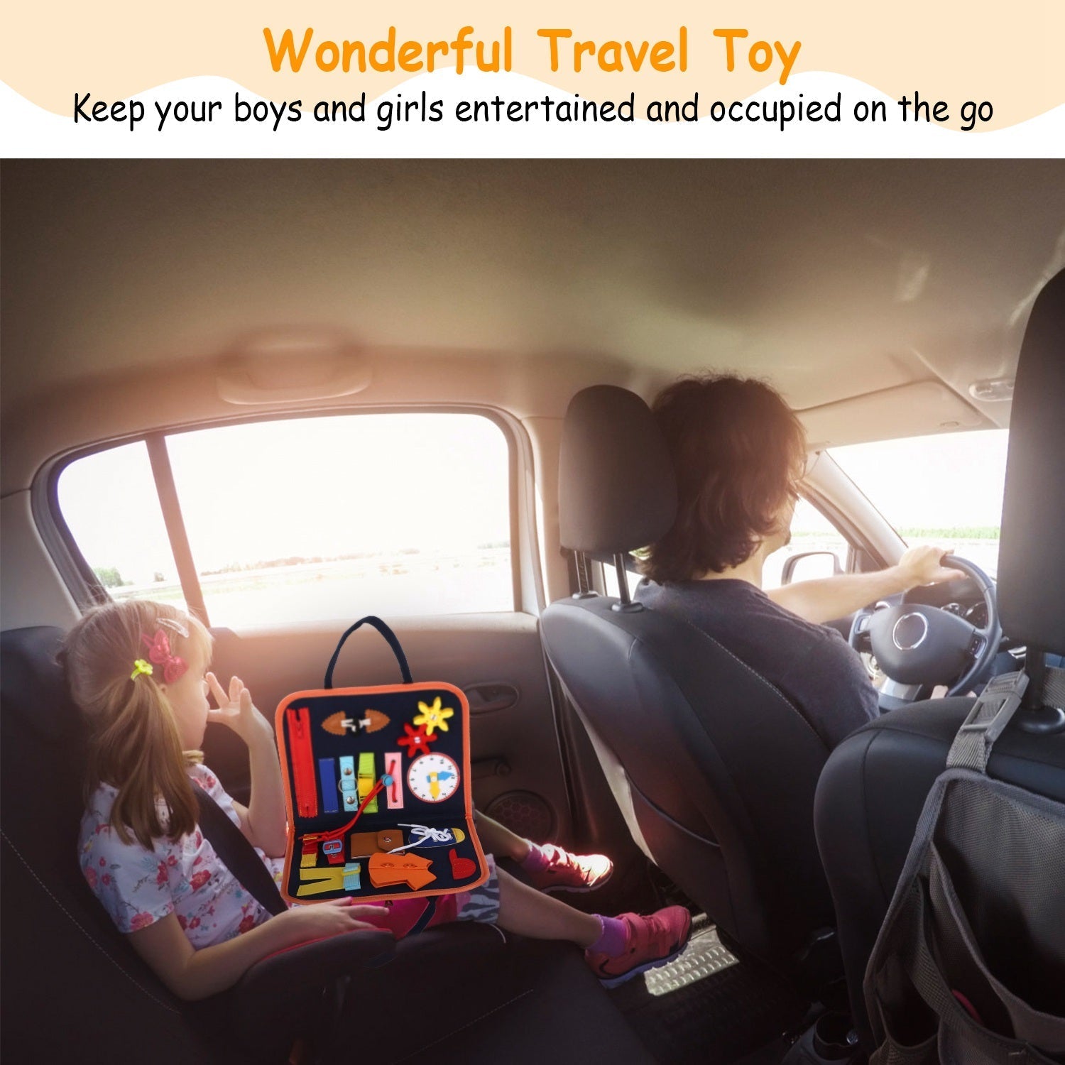 Kids Busy Board Sensory Activity Board Preschool Learning Toys Montessori Educational Gift for 1-6 Years Old Baby Toddler Girls Boys