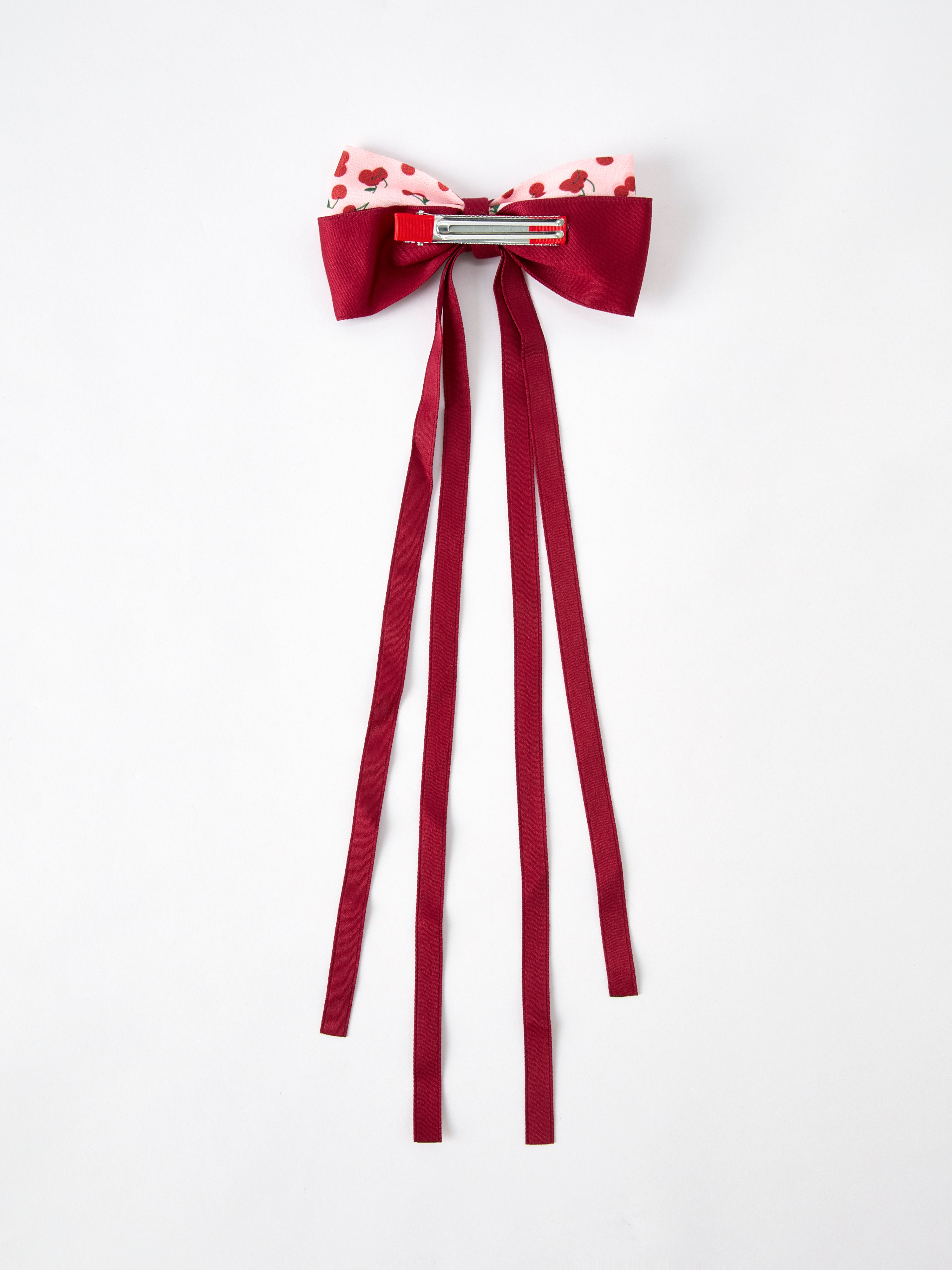 Cherry Bow Ribbon 4.5 Inch Hairpin