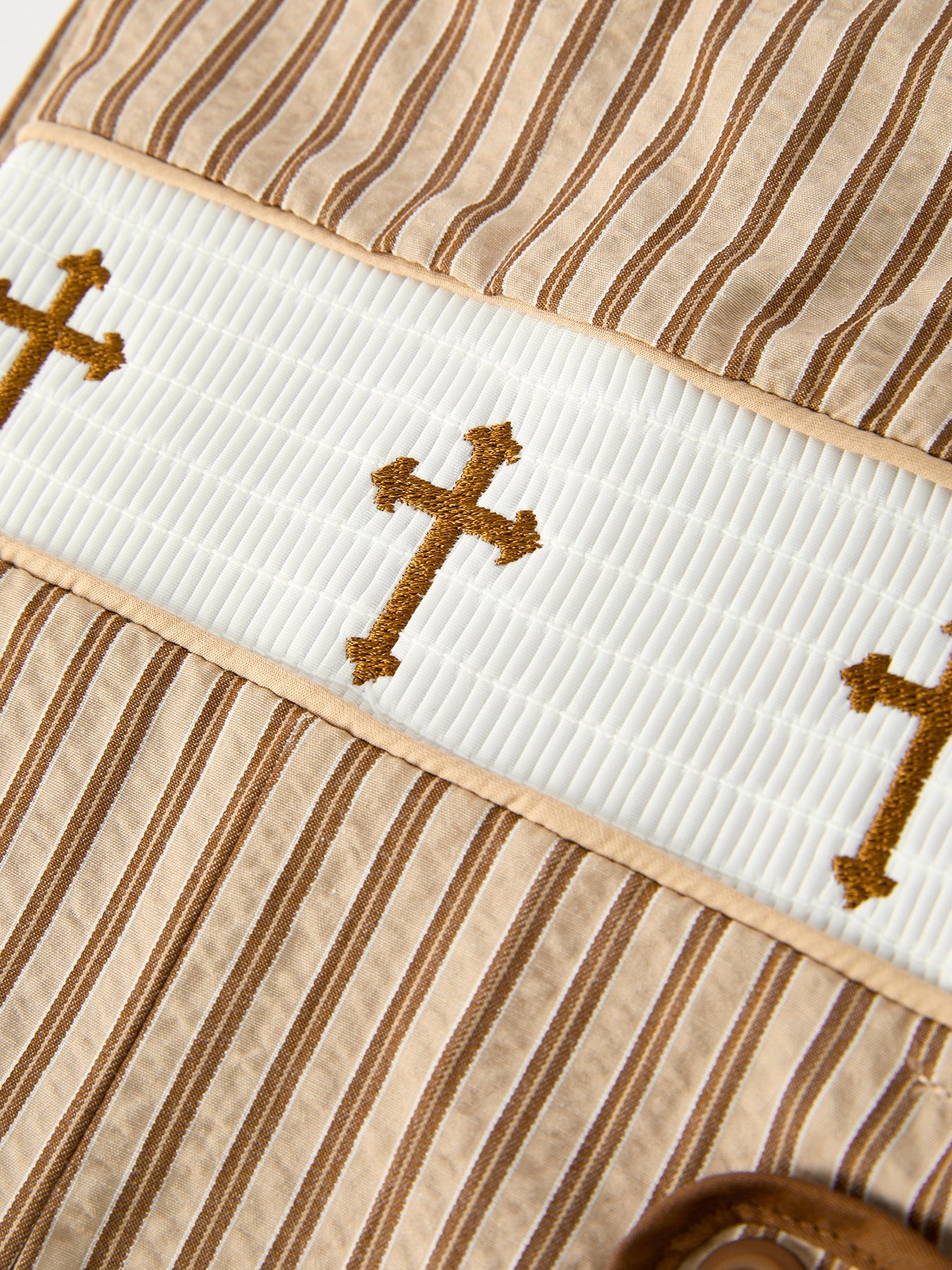 Stripe Smocked Church Christ Bishop Christening Toddler Boys' Romper