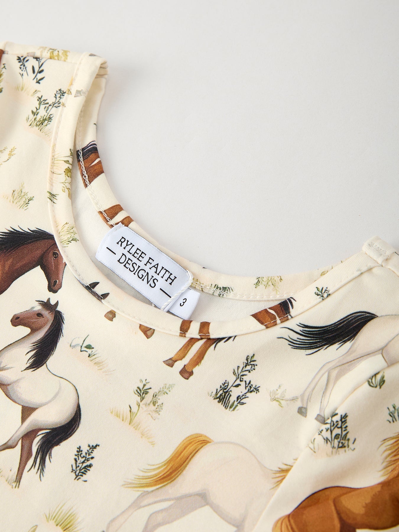 Western Horse Print Long Sleeve Dress