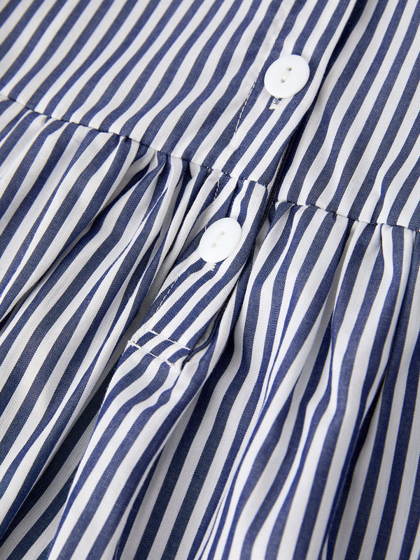 Girls Baseball Team Outfit – Striped Ruffle Sleeve Dress with Ball Design