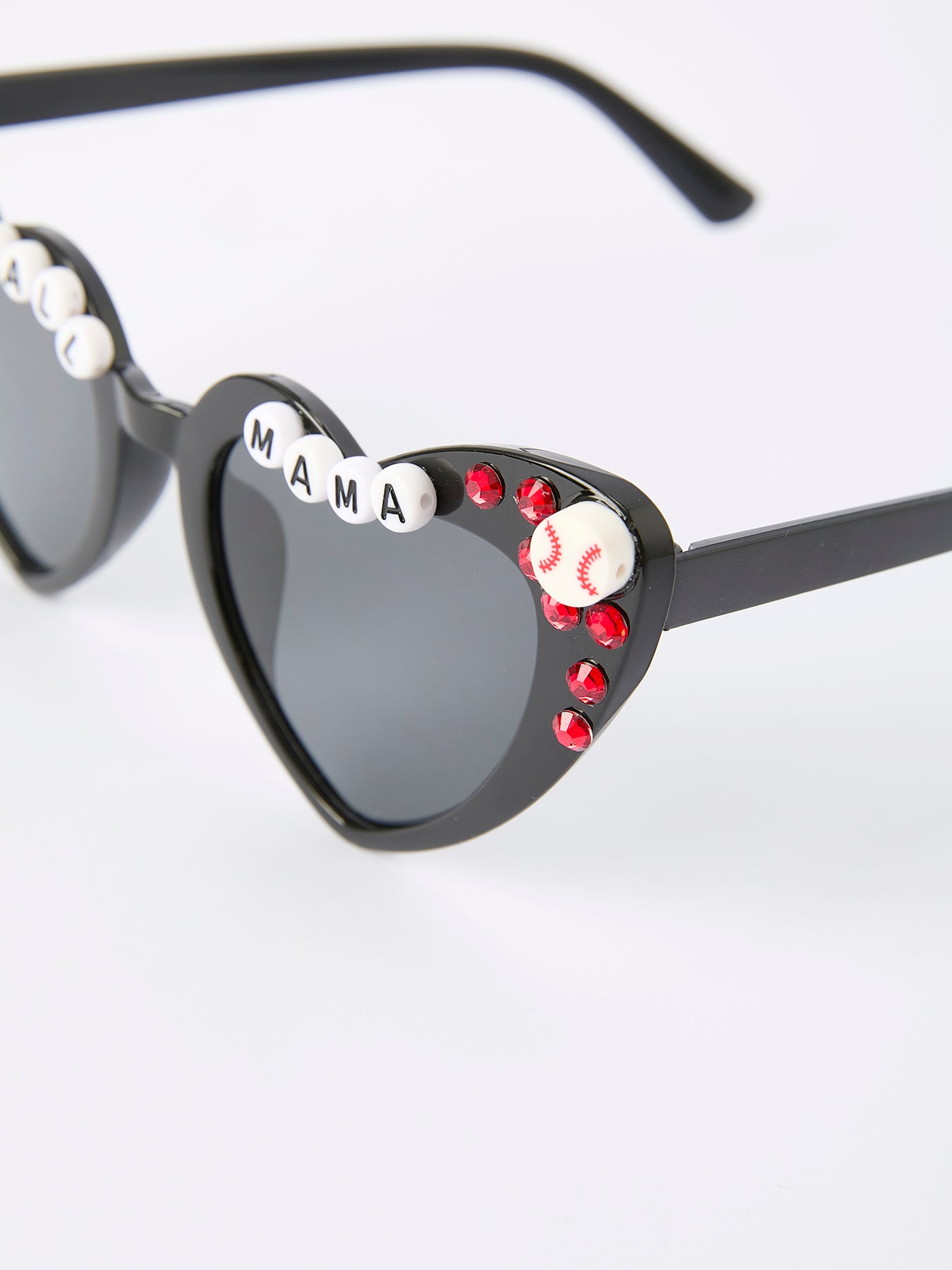 Baseball Theme Rhinestone Heart Girls Sunglasses