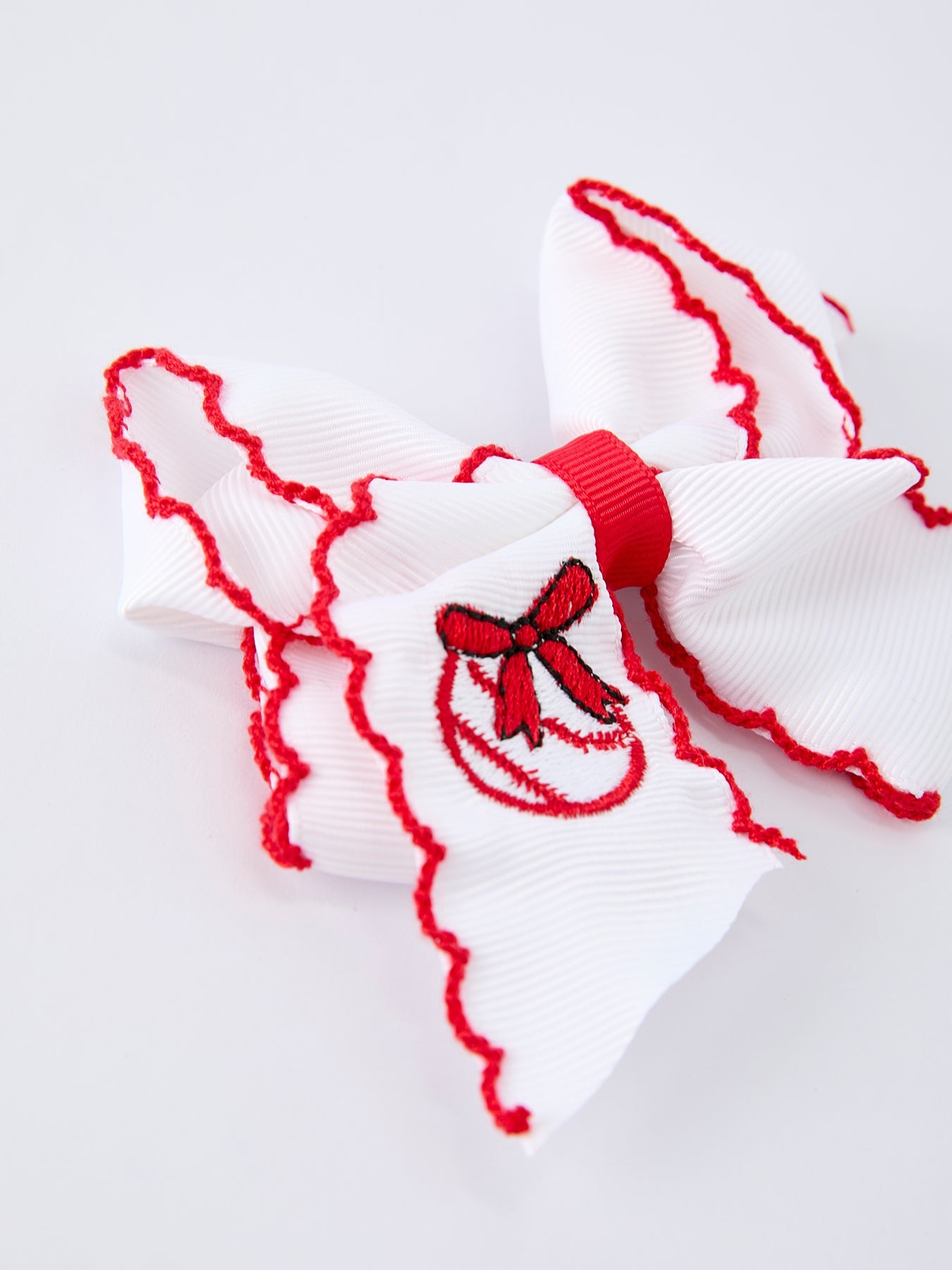 Festive Baseball Embroidered Girls Hairpin 4 Inches