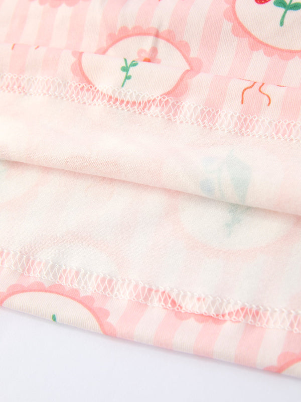 Spring Pink Floral Bow Smocked Girl Dress