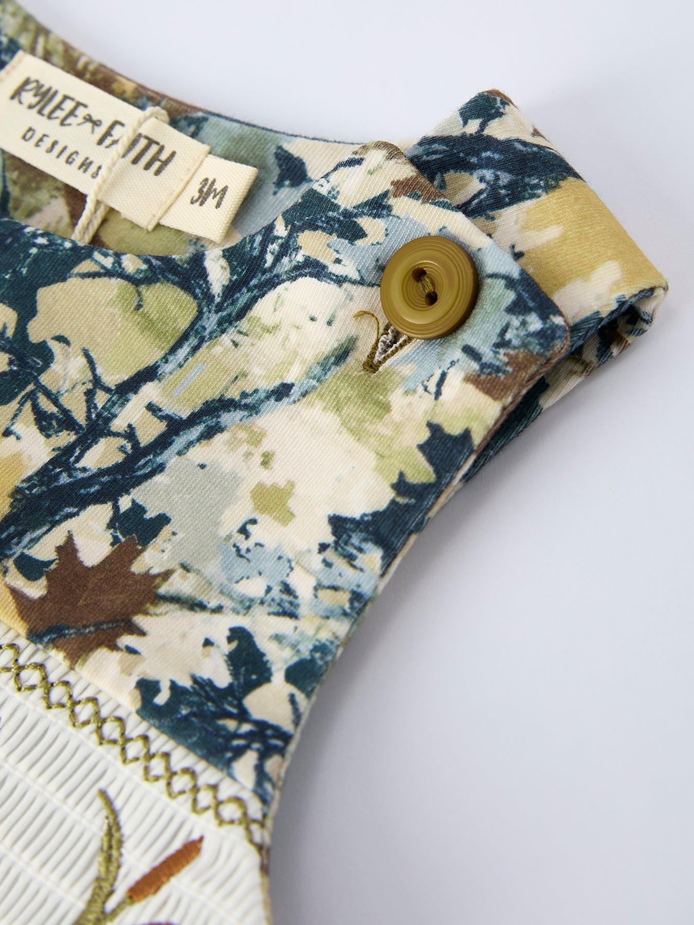 PREORDER  Camo Duck Smocking Embroidery Baby Boy Romper