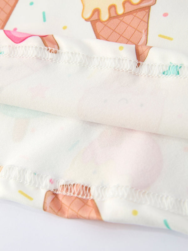 Colorful Ice Cream Pattern Girls Summer Dress