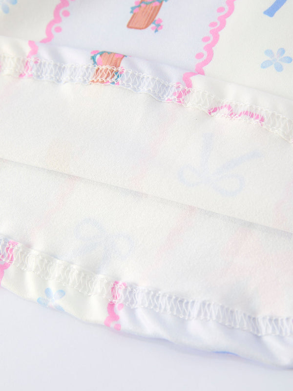 Easter Egg and Cross Print Christening Girls Dress