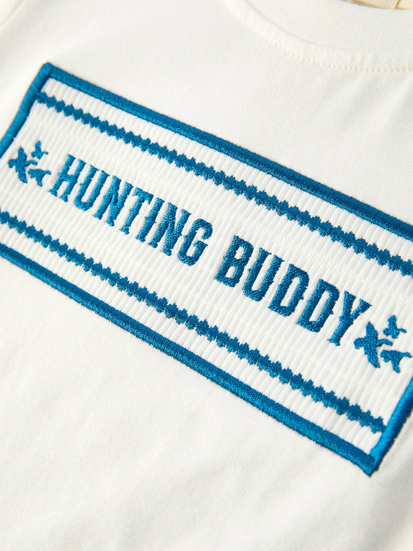 Camouflage "HUNTING BUDDY" Smocking Embroidery Boys Outfit