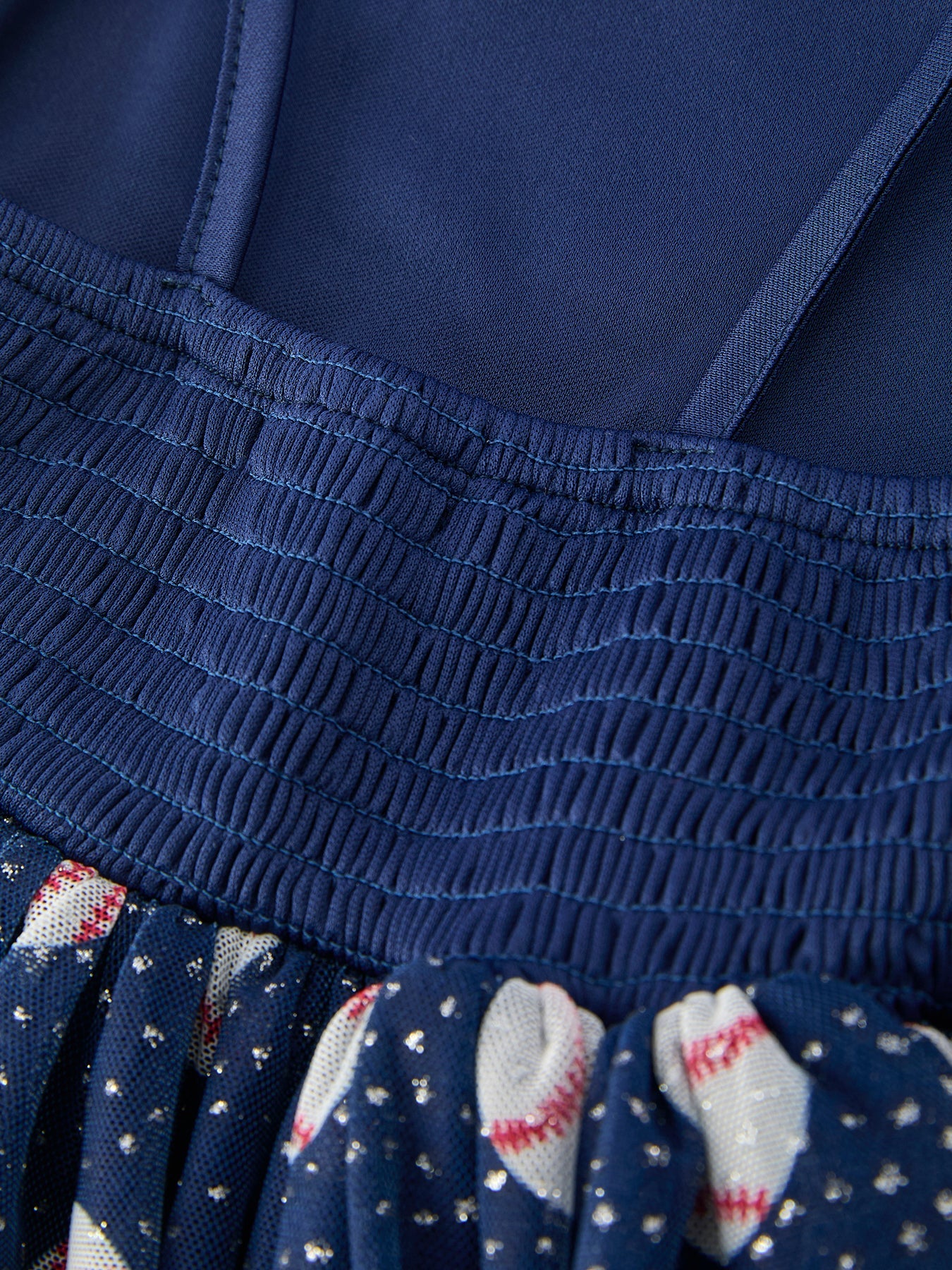 Baseball Theme Sleeveless Bow Strap Girls Dress