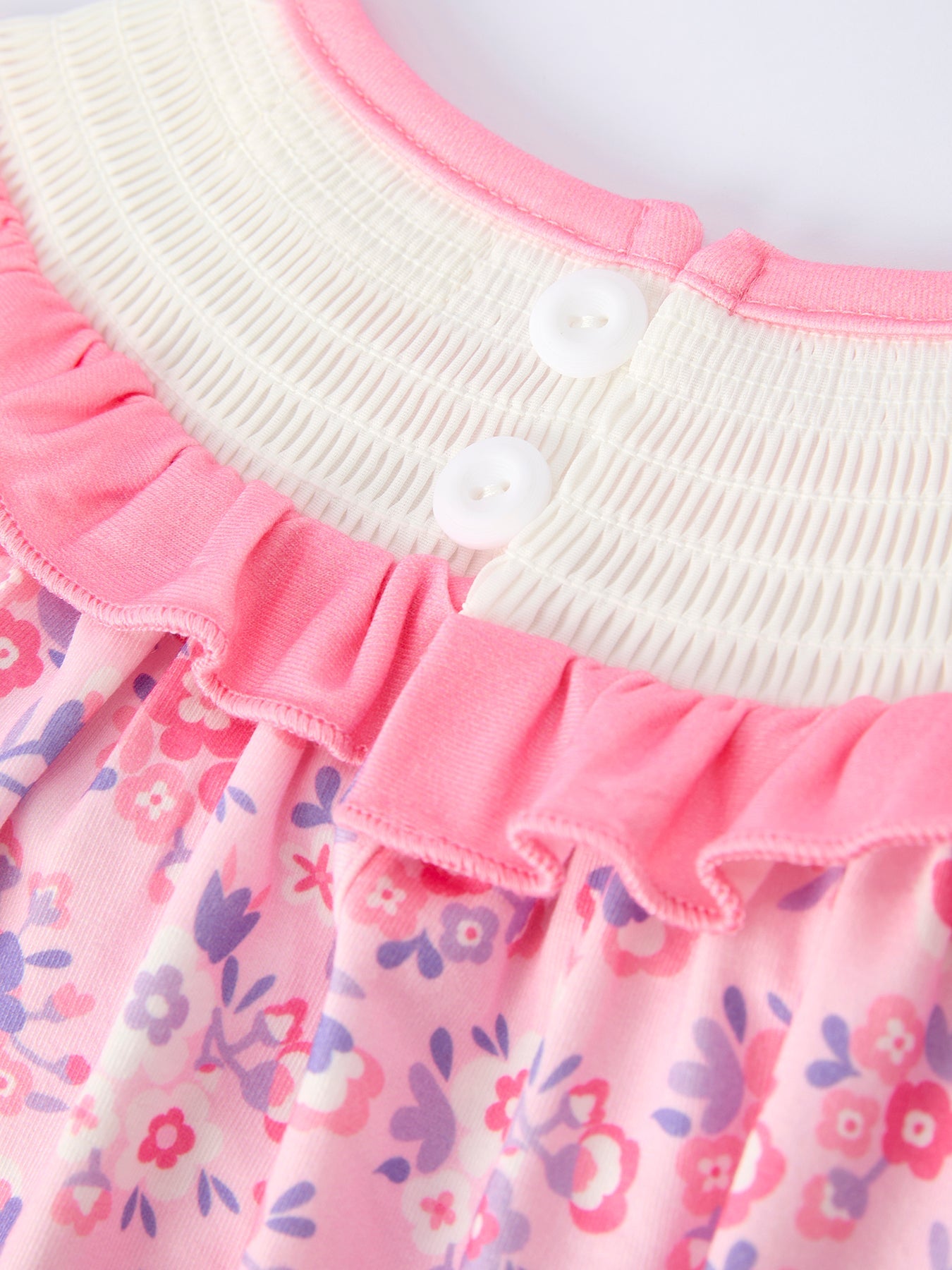 Floral Smocked Church Christ Bishop Christening Girls Dress