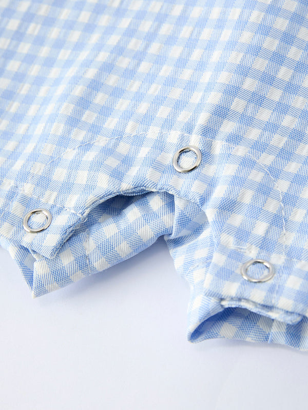 Baby Boys Summer Crocodile Embroidered Smocked Romper