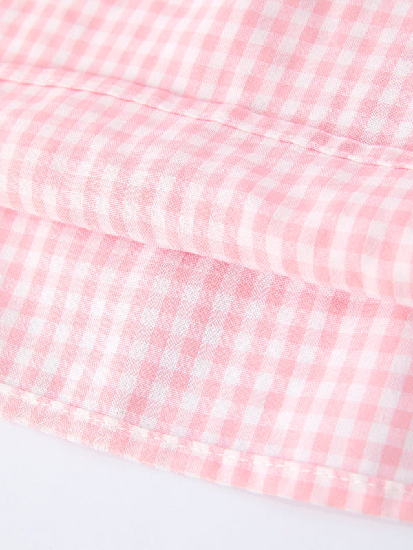 Girls Summer Crocodile Embroidered Smocked Dress