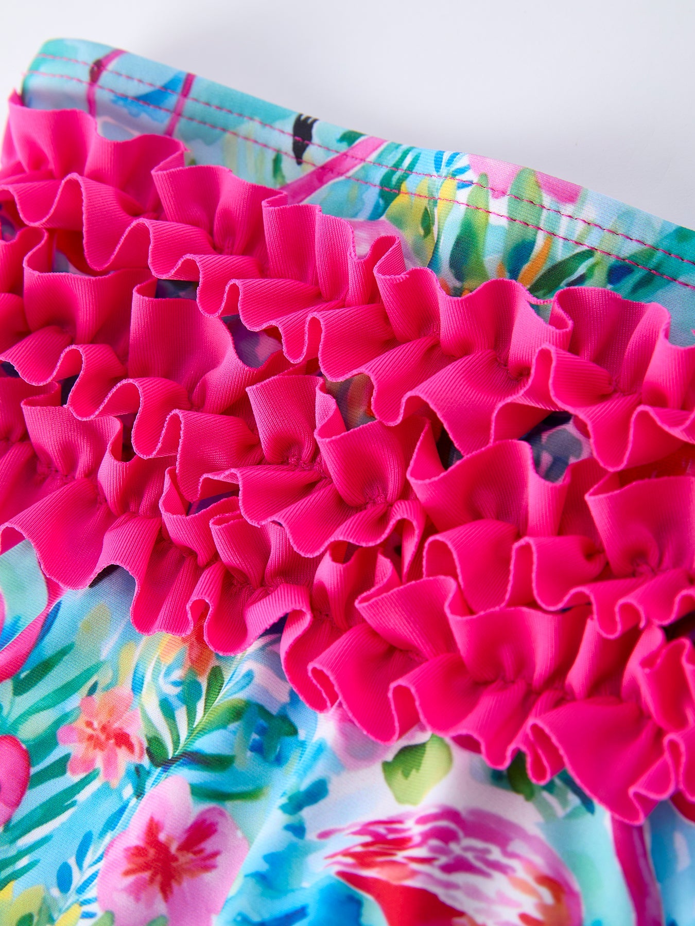 Summer Flamingo Long Sleeve Girl Swimwear Set