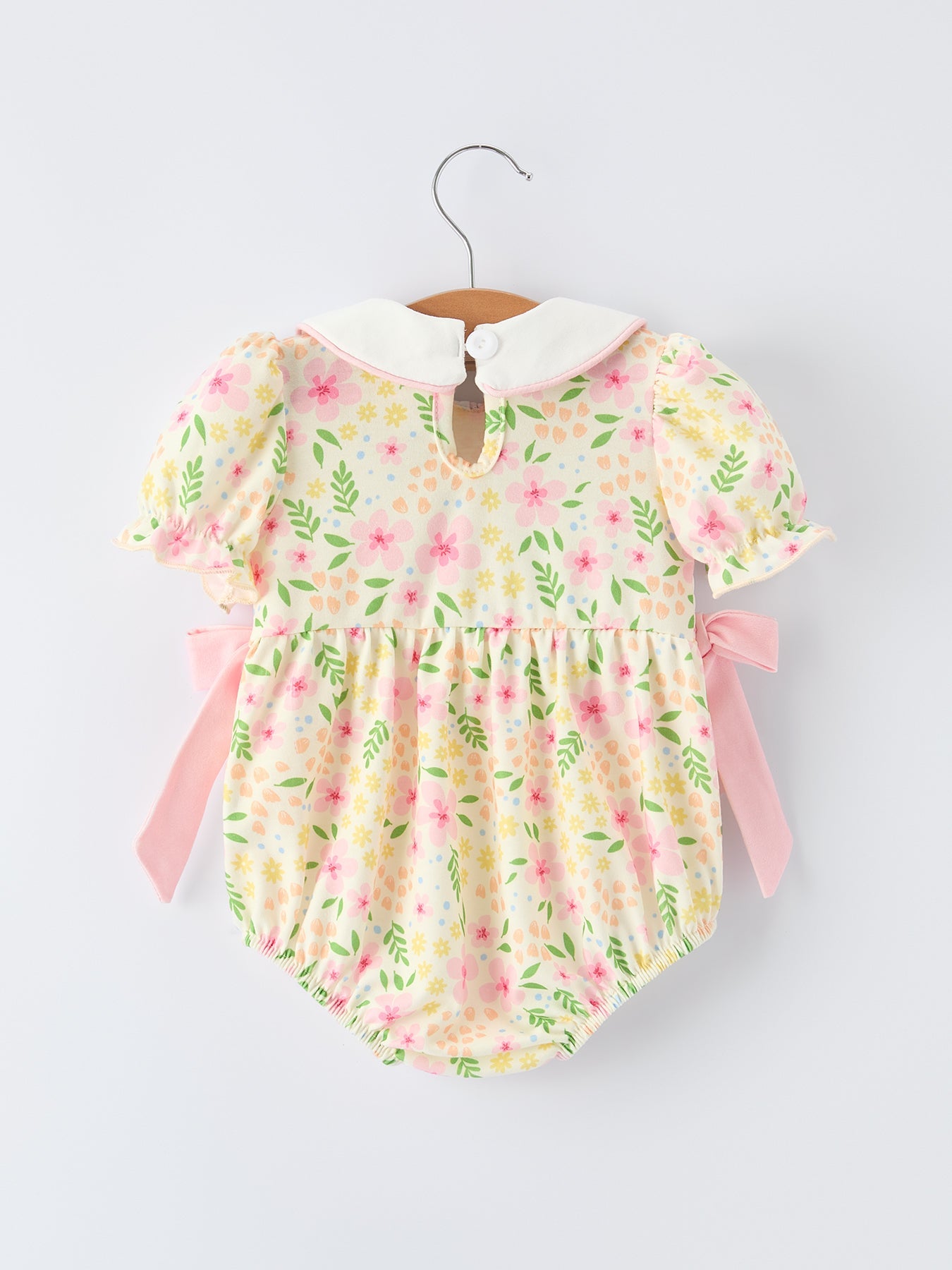 Easter Bunny Embroidery Smocking Cute Baby Girl Romper