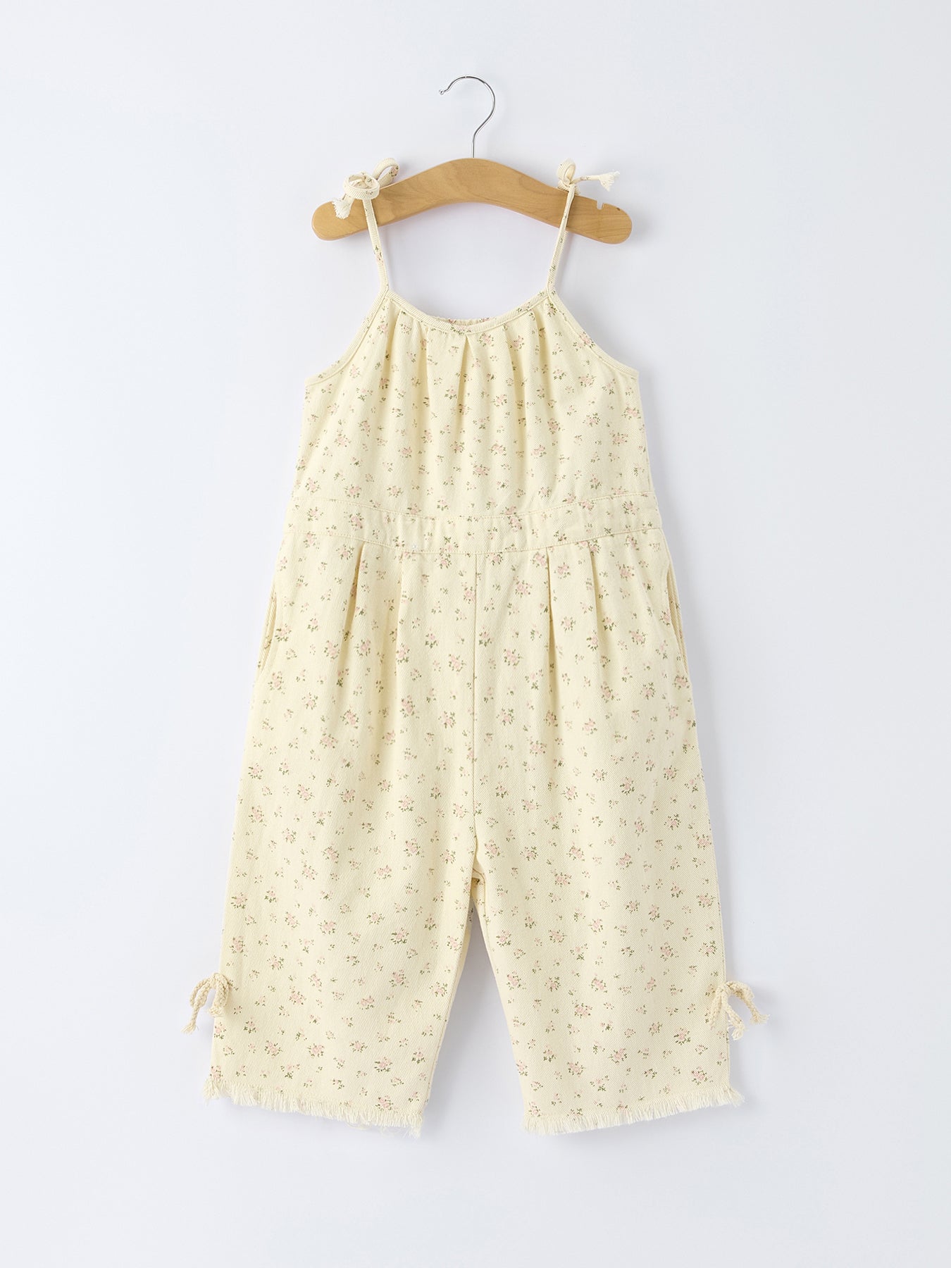 Floral Baby Girl Sleeveless Jumpsuit with Pockets