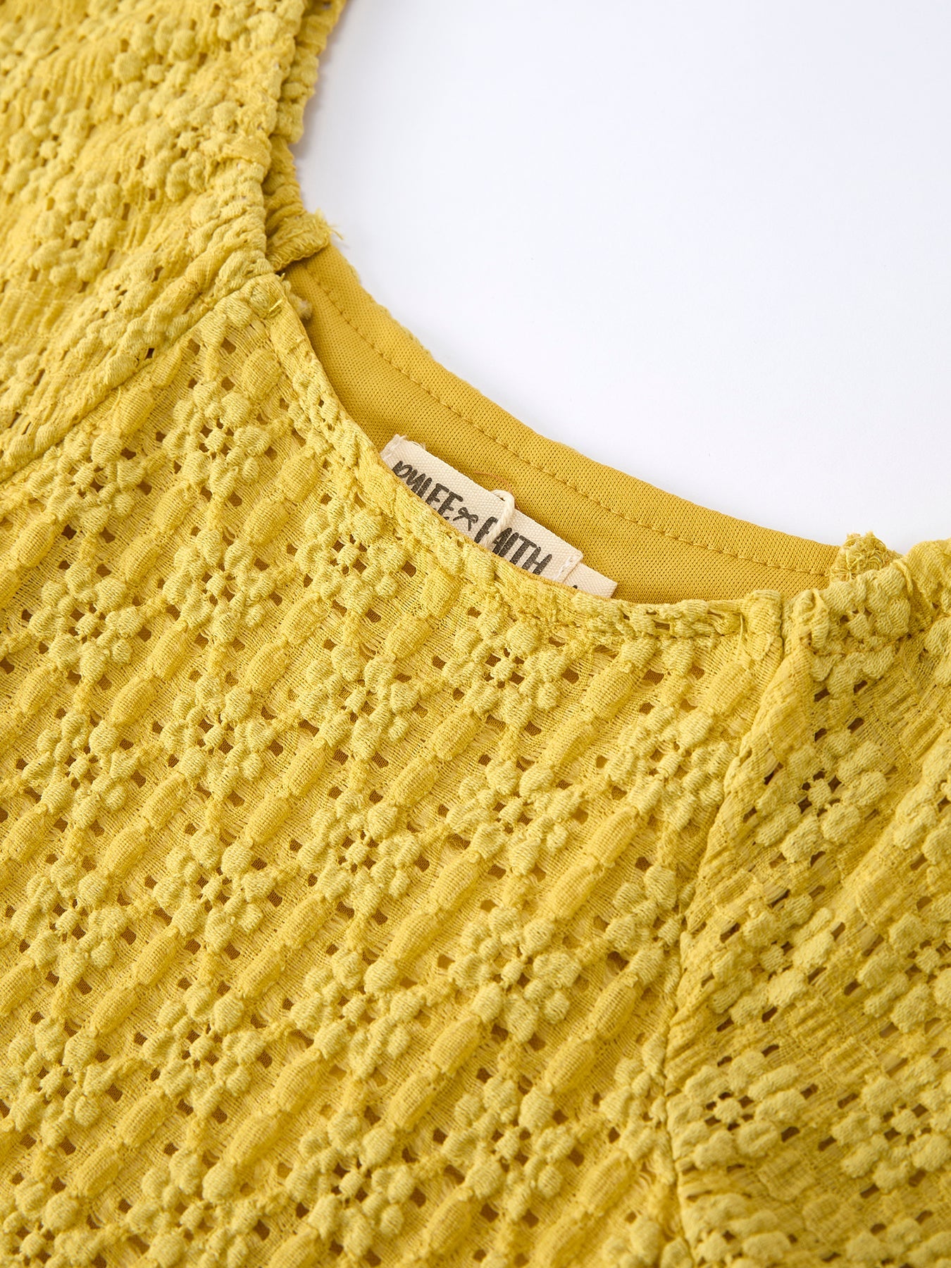 Spring Solid Girls Lace Tiered Dress With Scrunchie