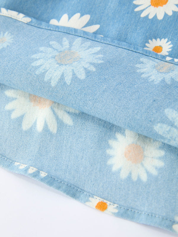 Spring Daisy Girls' Blue Dress