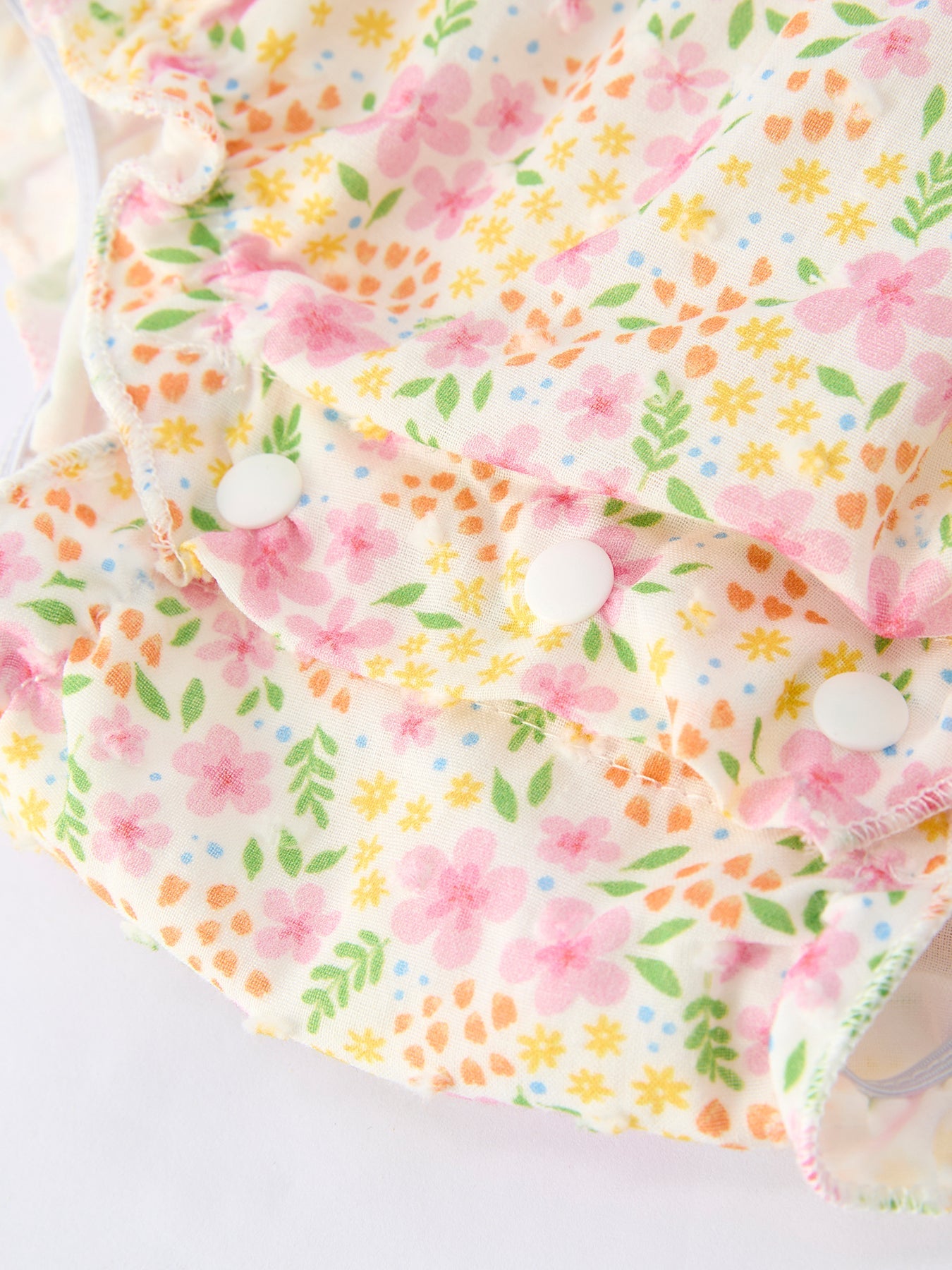 Floral Girls Smocked Ruffle Romper