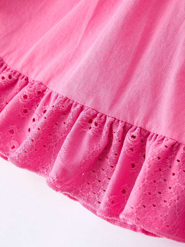 Pink Girl Smocked Ruffle Dress