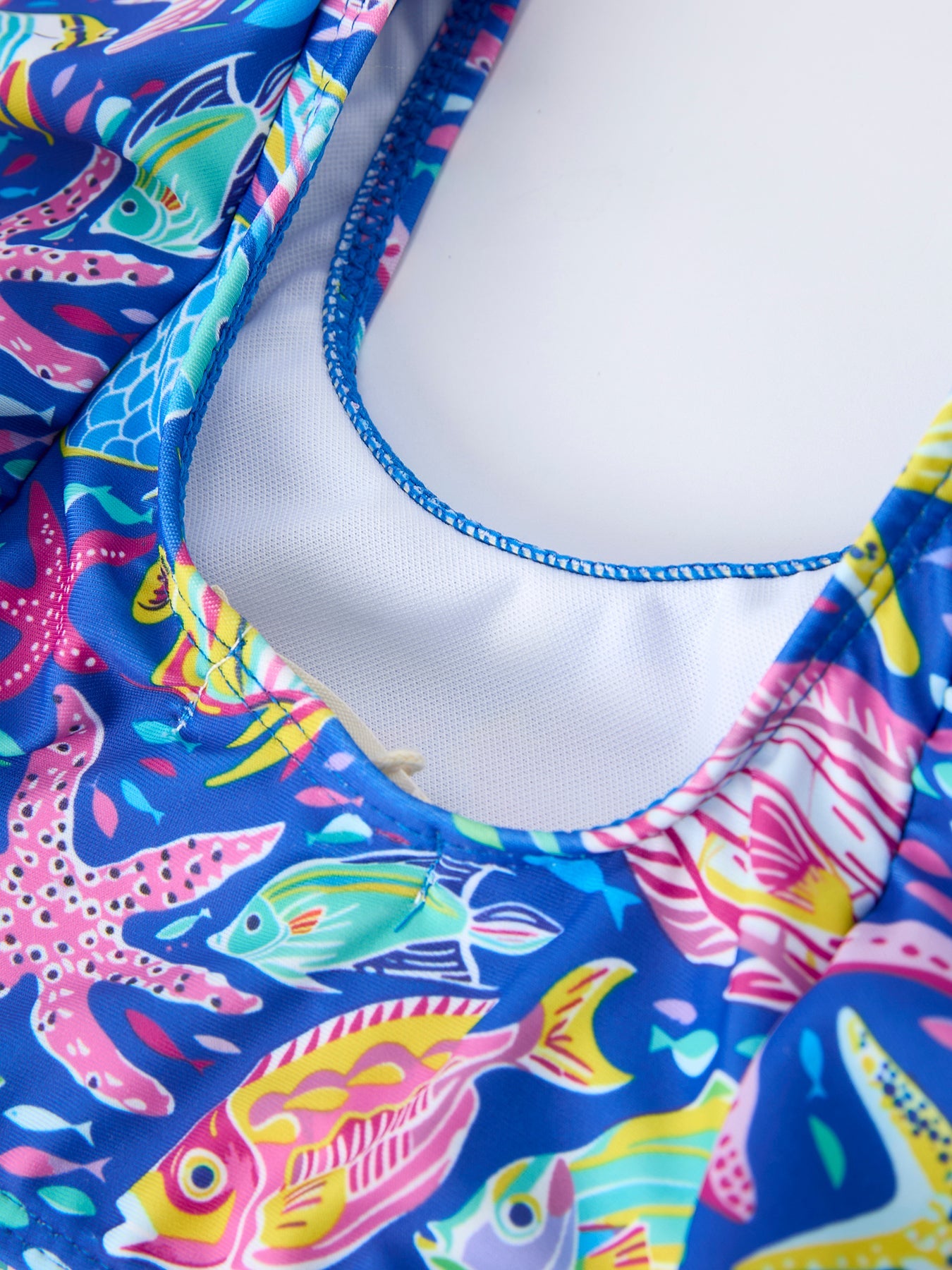 Ocean Fish Print Girls Two Piece Swimsuit