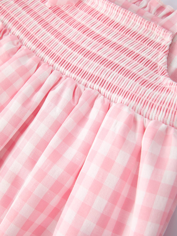 Strawberry Embroidery Girl Dress Bow Strap Ruffle