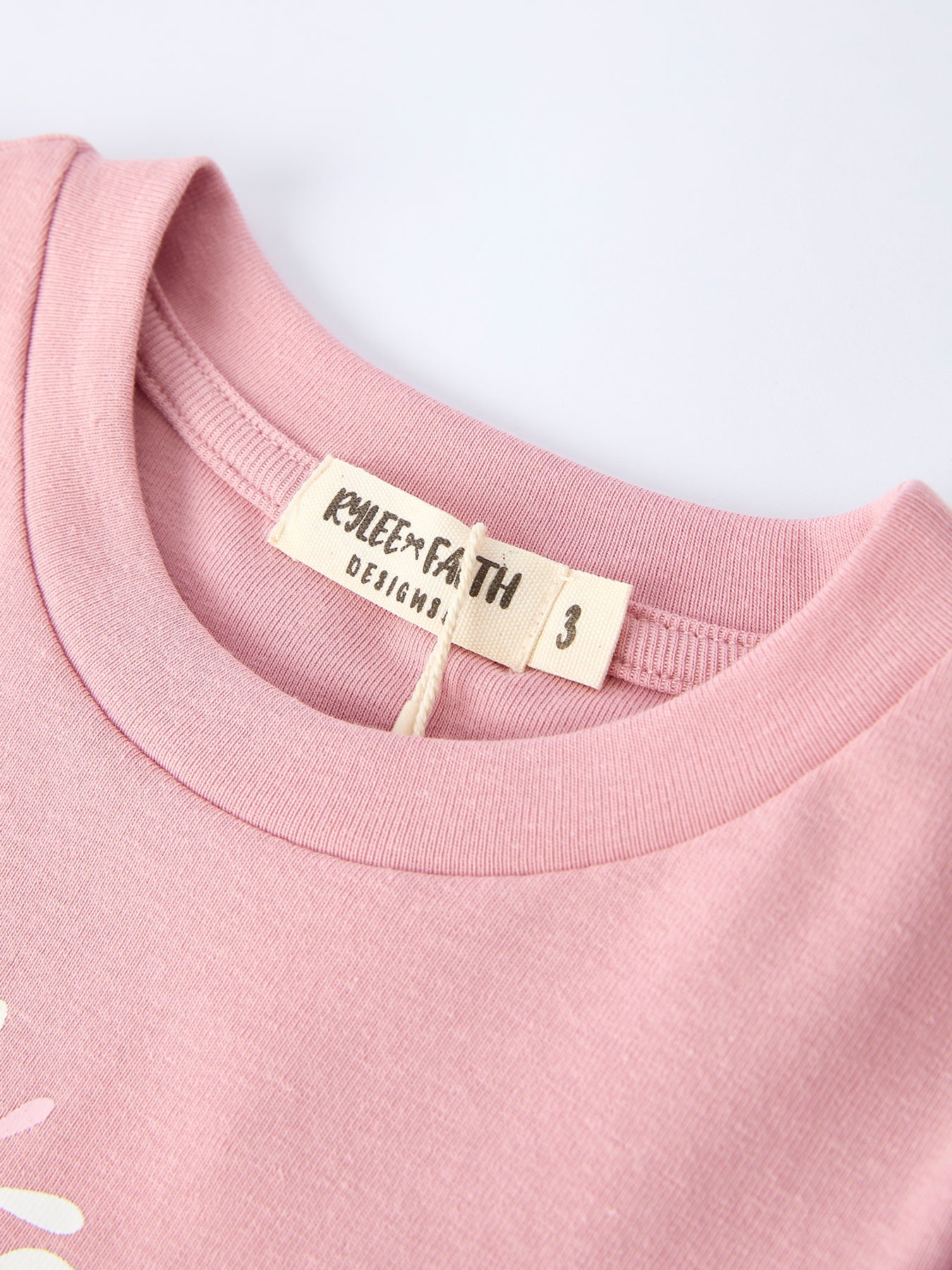 Flower Letter Girl Short Sleeve Top Denim Skirt Set