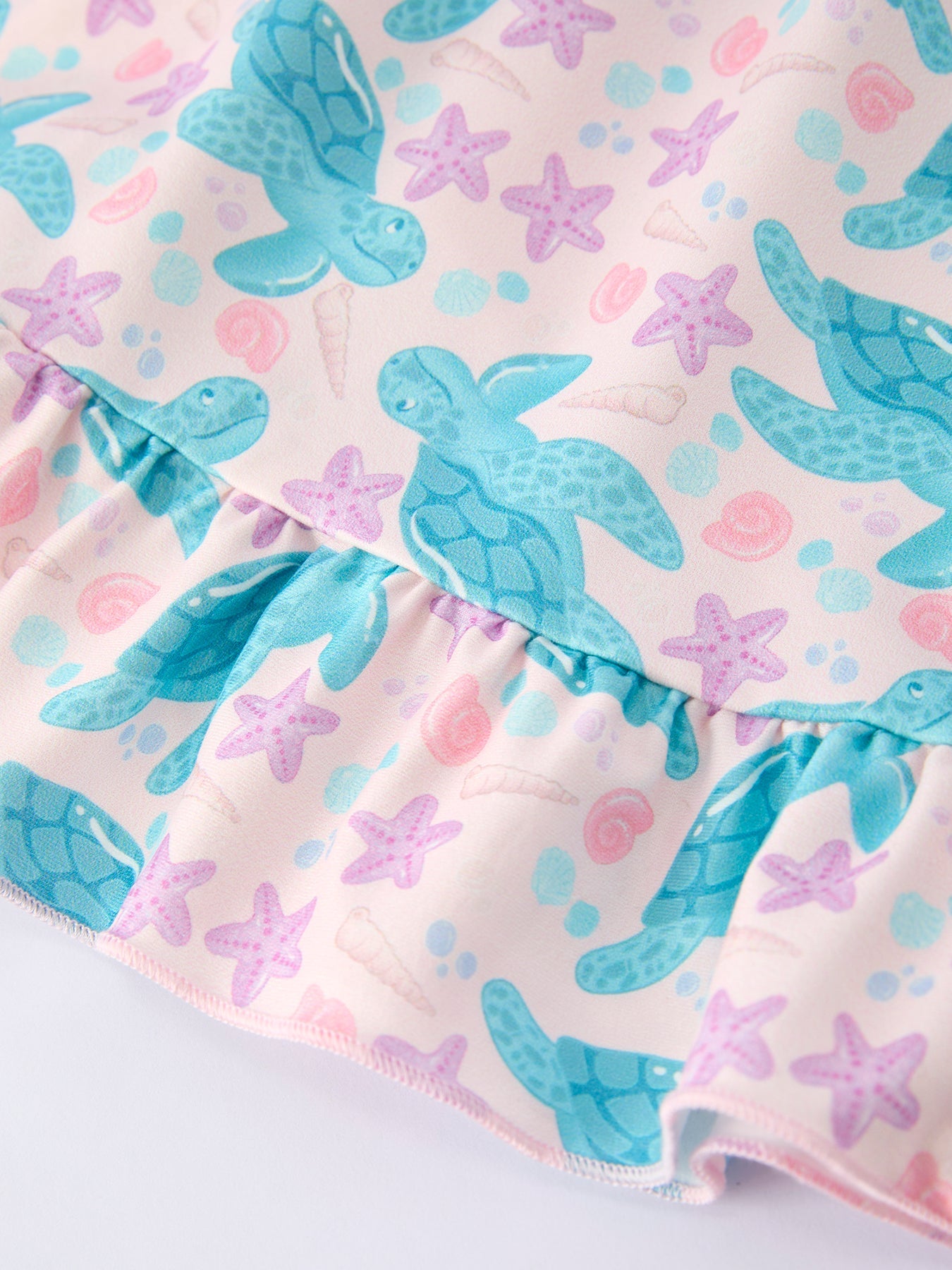 Ocean Animal Sea Turtle Girl Ruffle Dress