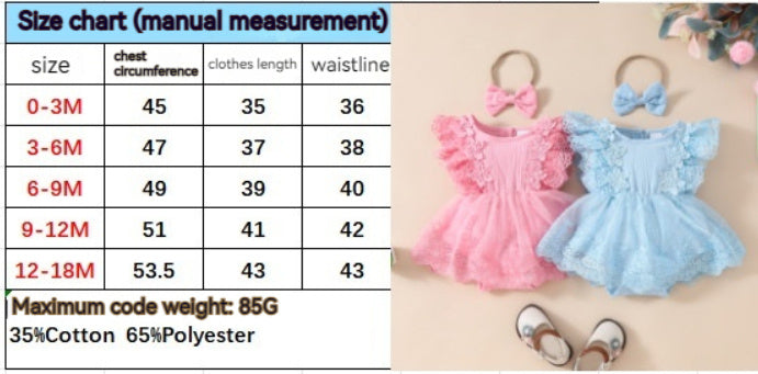 2024 Summer Baby Girl Sweet Sleeveless Lace Triangle Rompers Mesh Lace Flower Dress