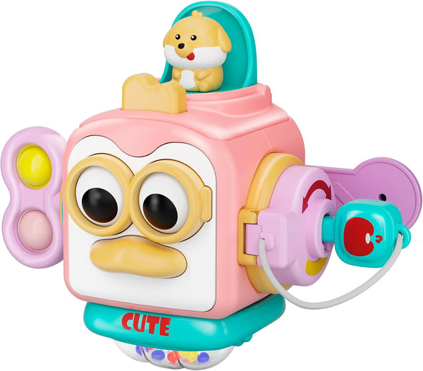 Montessori Toys for 1 Year Old,Sensory Toys for Toddlers 1-3,Baby Travel Activities Busy Board Cube,Fine Motor Skills Educational Toys,Birthday Gift for Kids Aged 6, 9, 10, 12, 18 Months