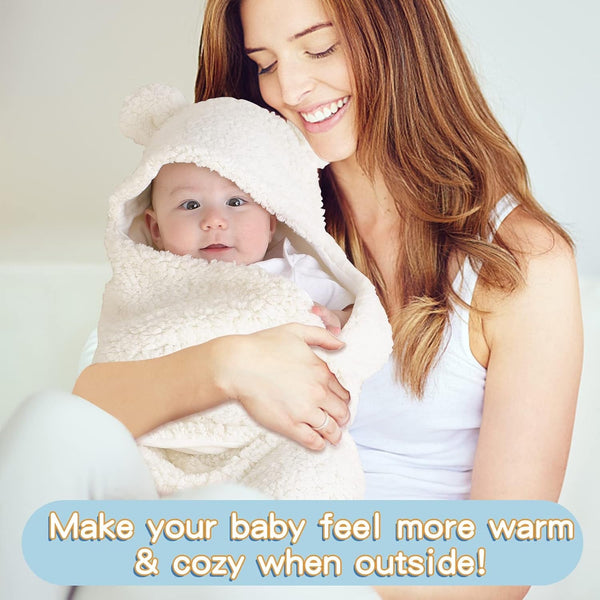 Baby Swaddle Blankets for Boys and Girls –Baby Swaddle Wrap – Warm Swaddling Sleep Sack Baby Clothes – Soft Receiving Baby Blanket – Cute Newborn Sleep Sacks (White)