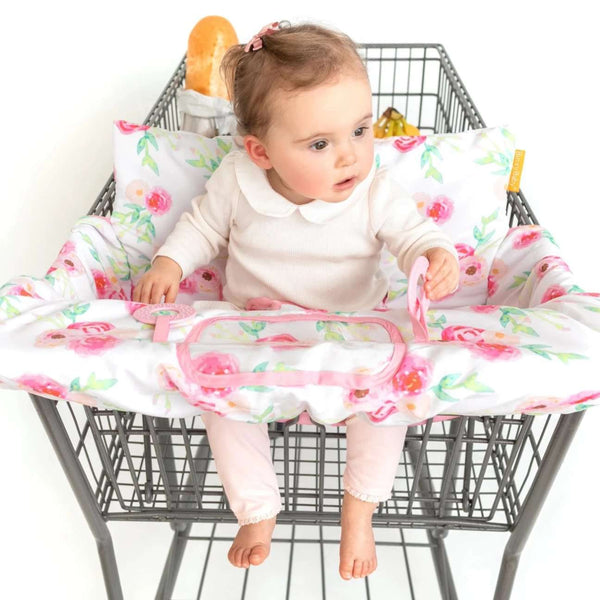 Baby Shopping Cart Cover | Full Bloom Watercolor Floral Print