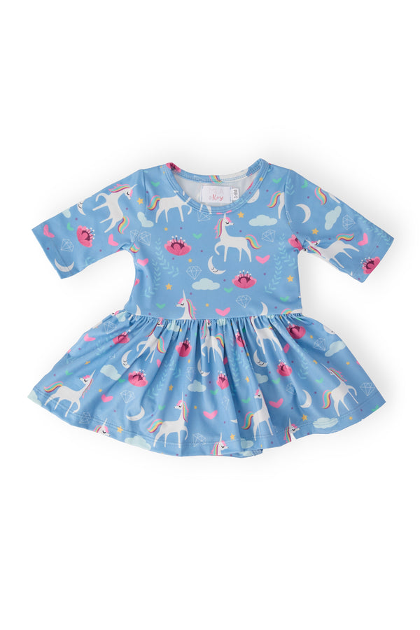 Blue Moon 3/4 Sleeve Twirl Bodysuit