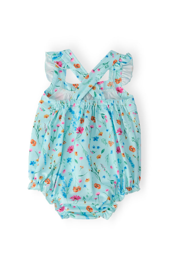 Bluebell Breeze Ruffle Cross Back Romper