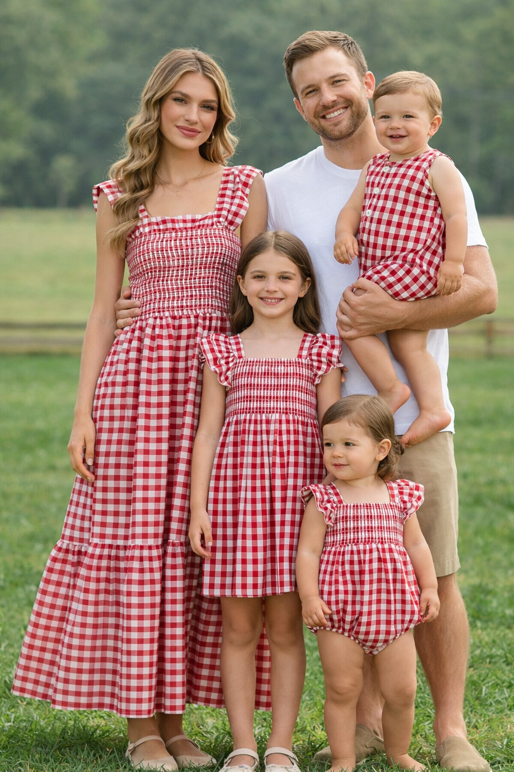 Mommy & Me Adult Dress – Red Plaid Sleeveless Outfit for Party