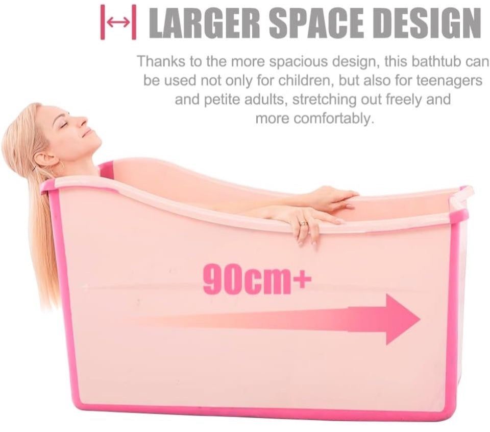 Joyingbaby Large Foldable Bathtub for Toddler Collapsible Baby Bathtub Portable Bath tub Lightweight for Children Twins Petite Adult