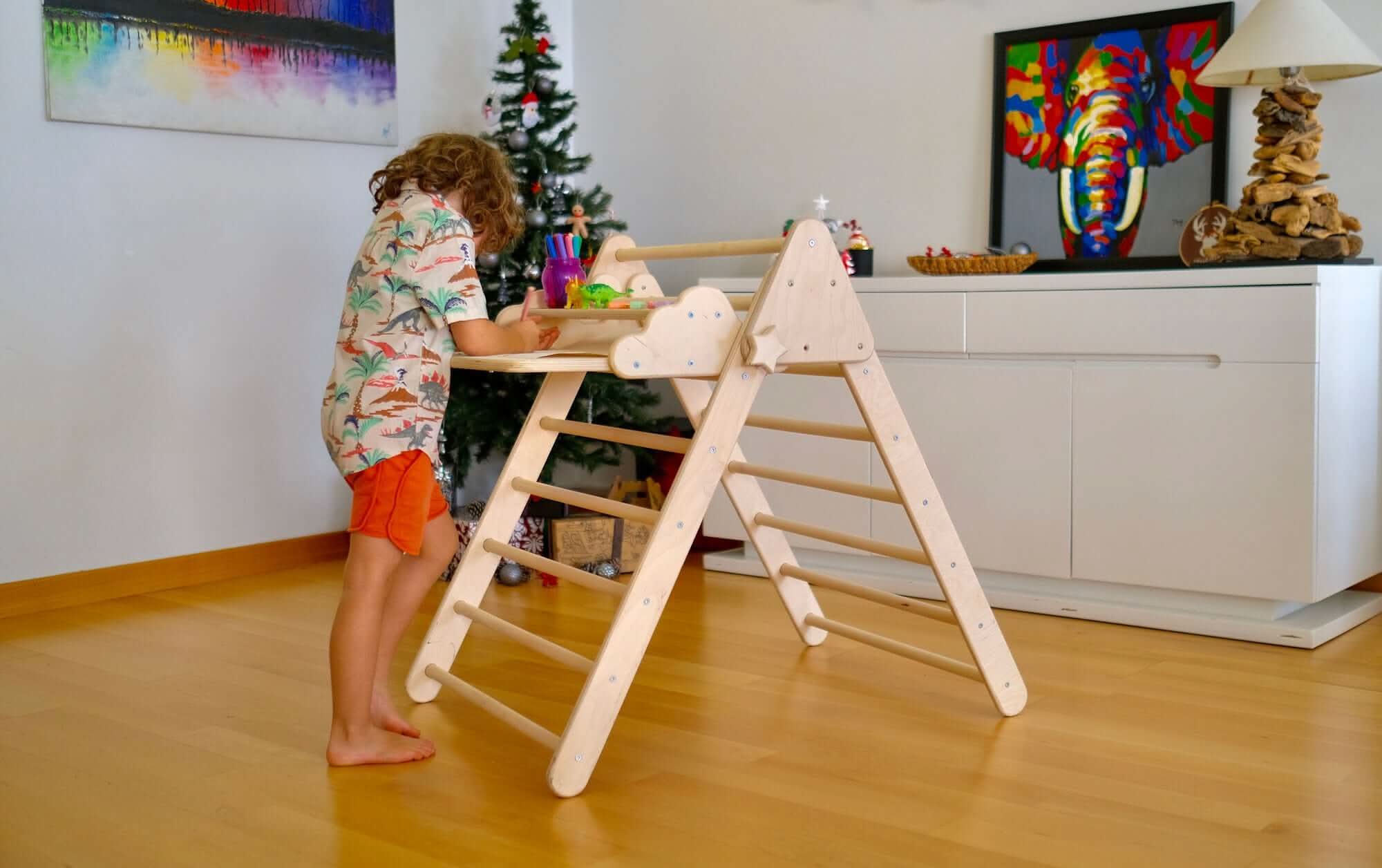 Montessori Climbing Triangle with Table and Chair