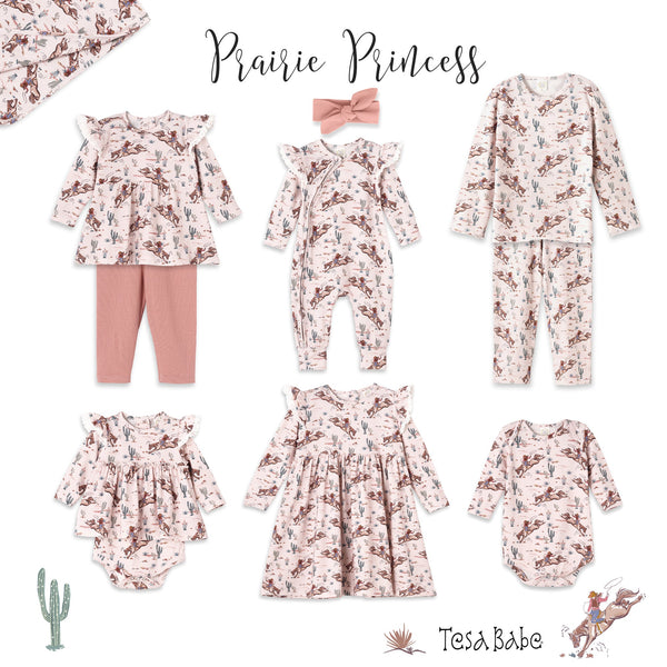Prairie Princess Baby Girl Western Bamboo Skirted Bodysuit