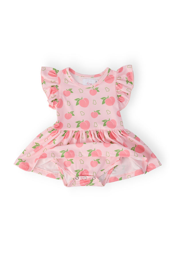 Georgia Peach S/S Flutter Twirl Bodysuit