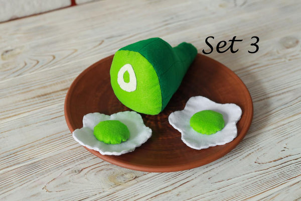 Green eggs and ham plush toy Pretend play food