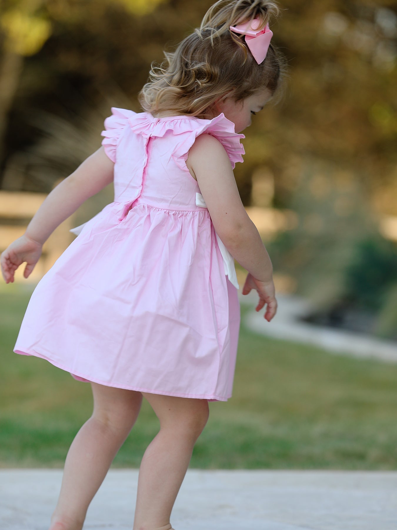 Pink  Smocked Church Christ Bishop Christening Dress