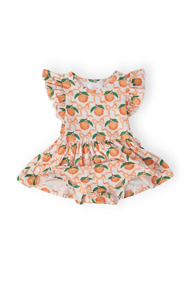 Orange Orchard S/S Flutter Twirl Bodysuit