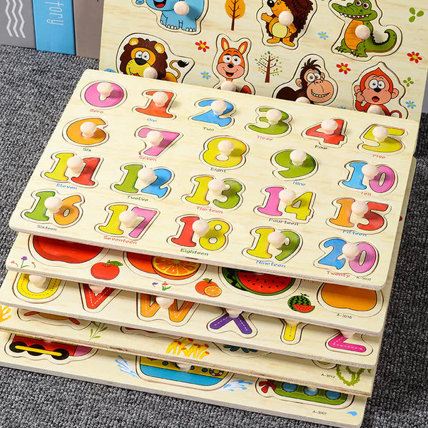 Montessori Pegged Wooden Puzzle Board for Kids