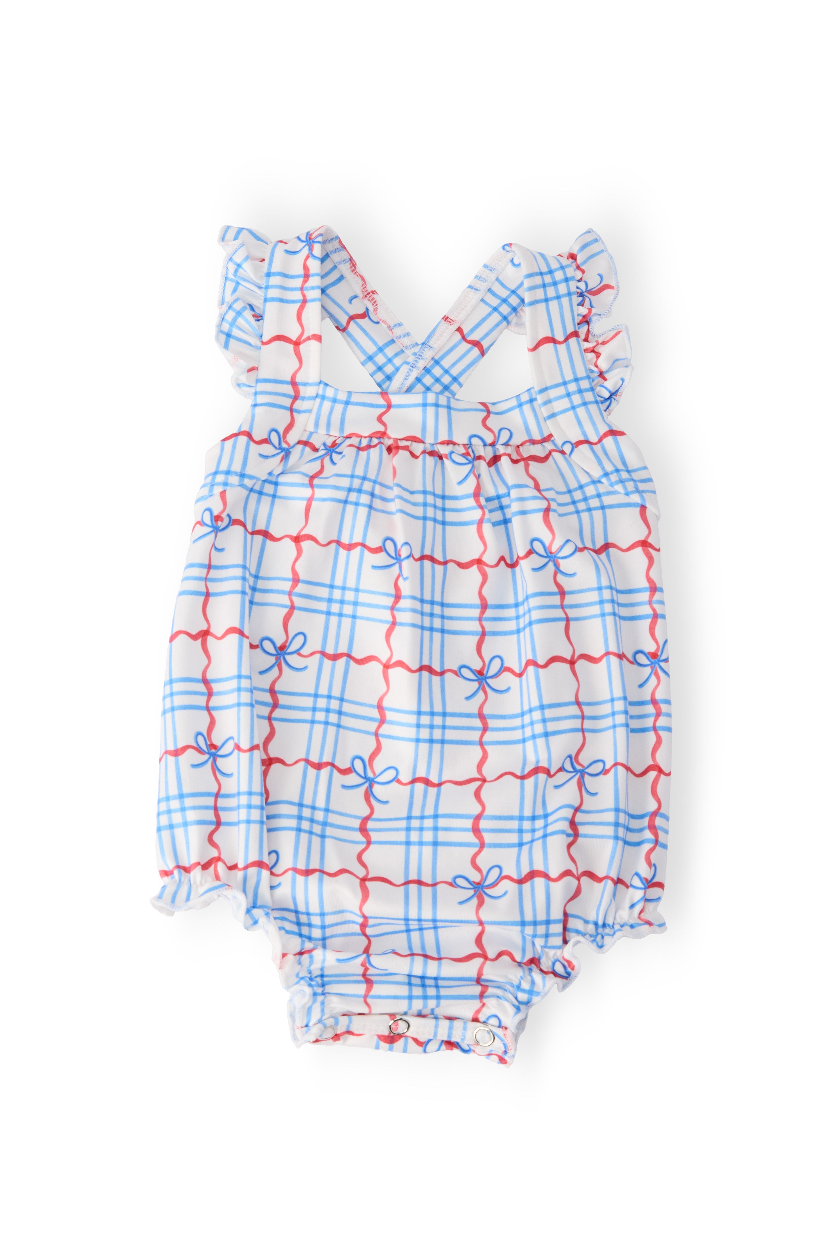 Patriotic Picnic Ruffle Cross Back Romper