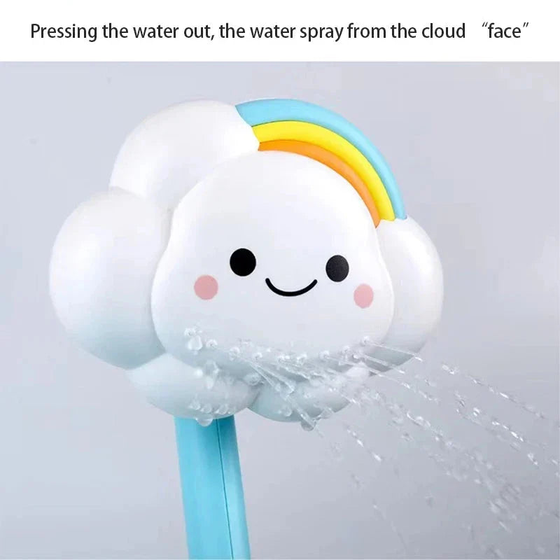 Cloud Weather Bath Toy for Kids – Educational Water Spray Toy with Rotating Nozzle & Suction Cup