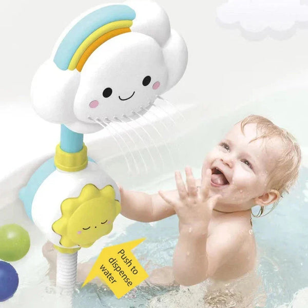 Cloud Weather Bath Toy for Kids – Educational Water Spray Toy with Rotating Nozzle & Suction Cup